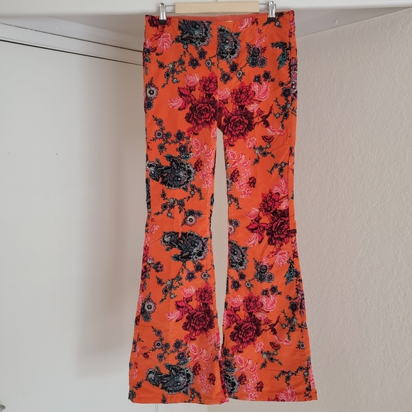 Free People Printed Pull On Cords Flare Pant - Picture 7 of 8